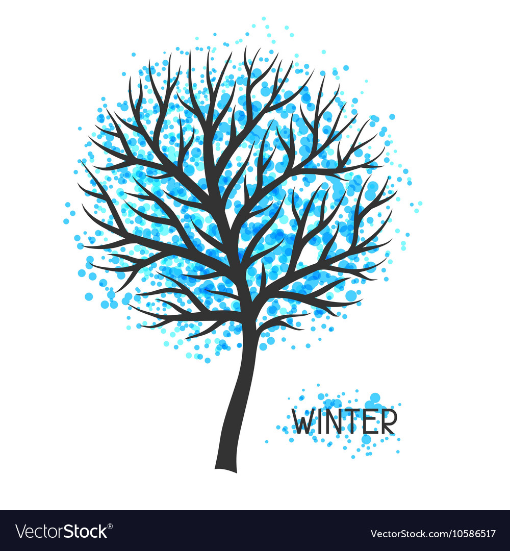 Background with winter tree