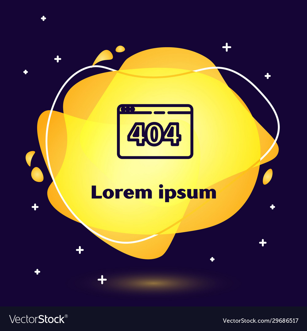 Black line page with a 404 error icon isolated Vector Image Black line page with a 404 error icon isolated