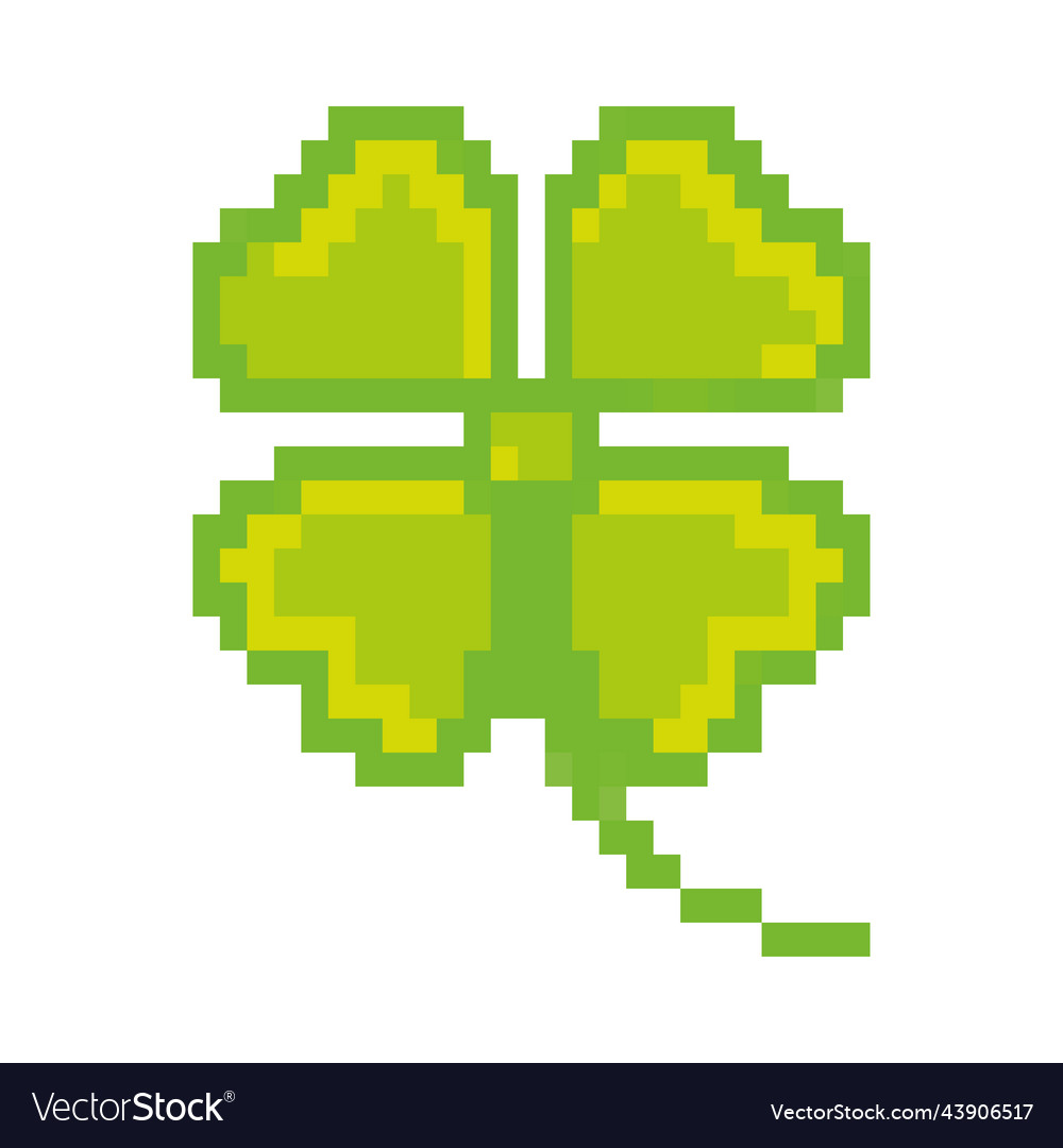 Clover pixel art Royalty Free Vector Image - VectorStock