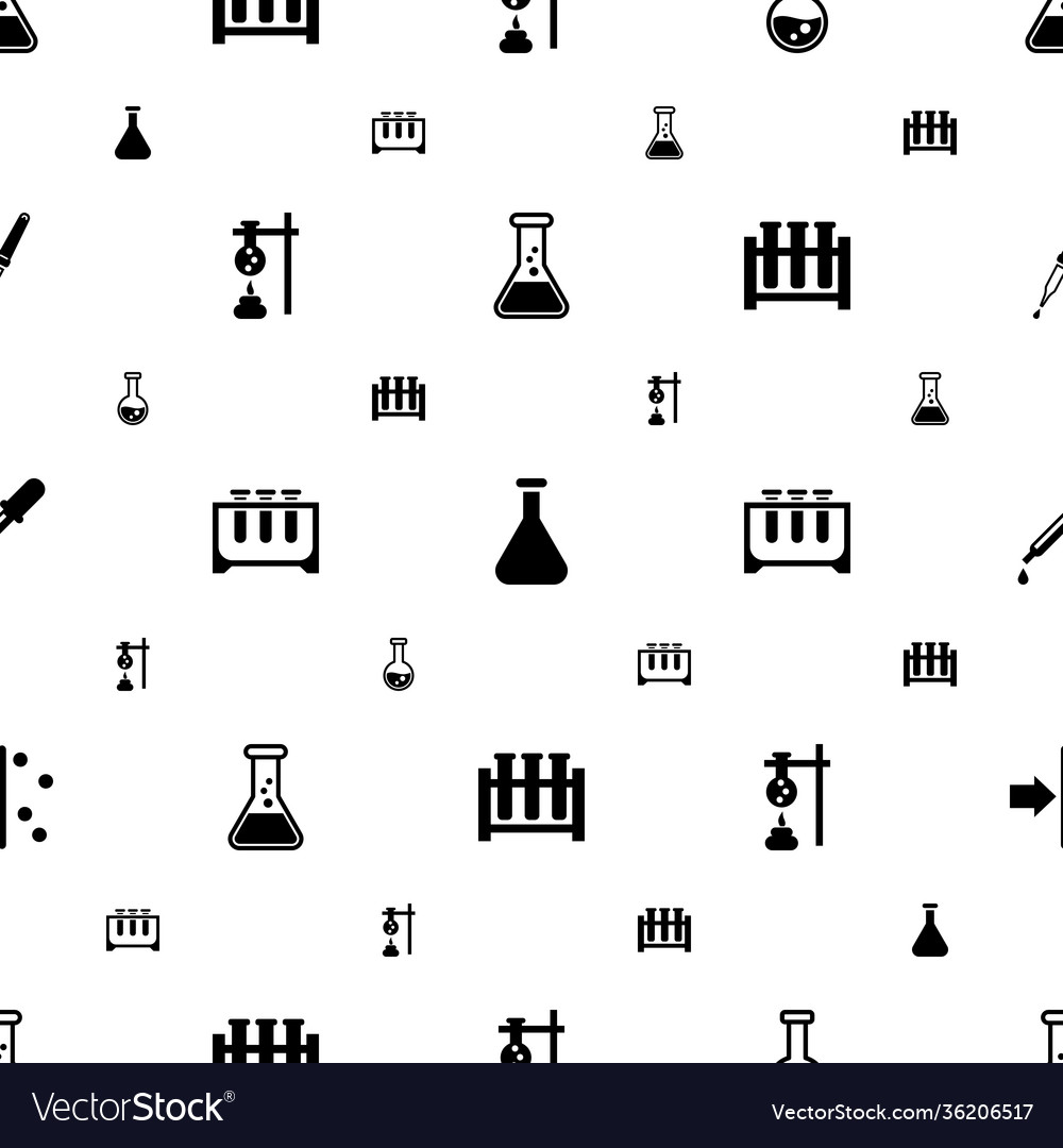 Experiment icons pattern seamless white background vector image Experiment icons pattern seamless white background