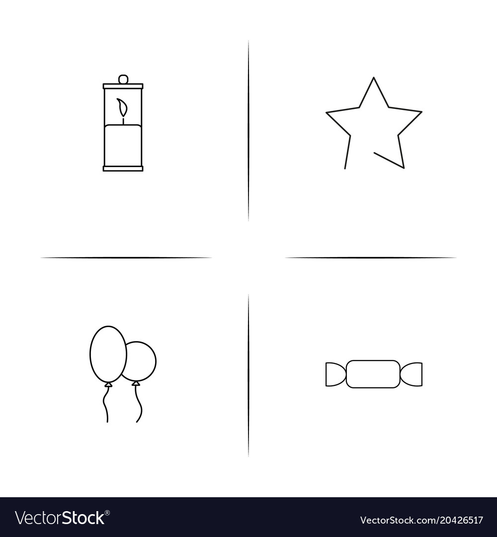 Holidays simple linear icon setsimple outline