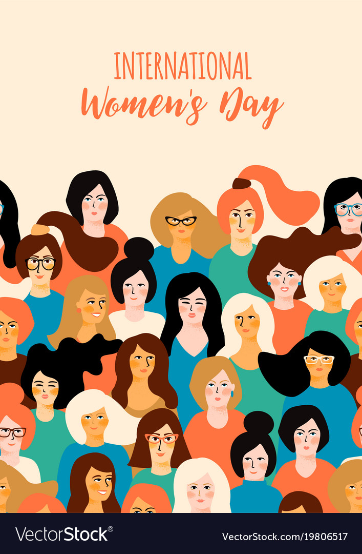 International womens day template Royalty Free Vector Image