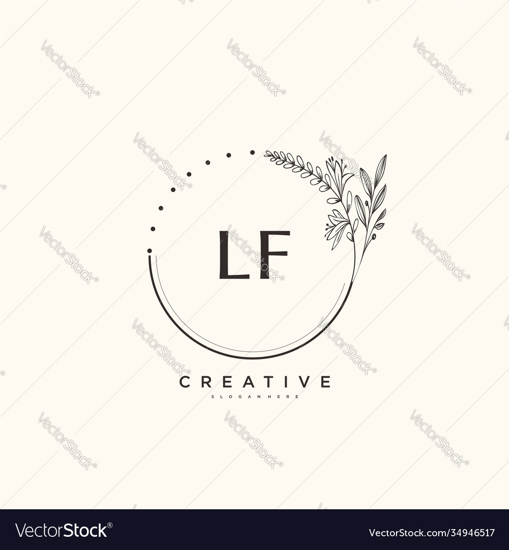 Lf beauty initial logo art handwriting