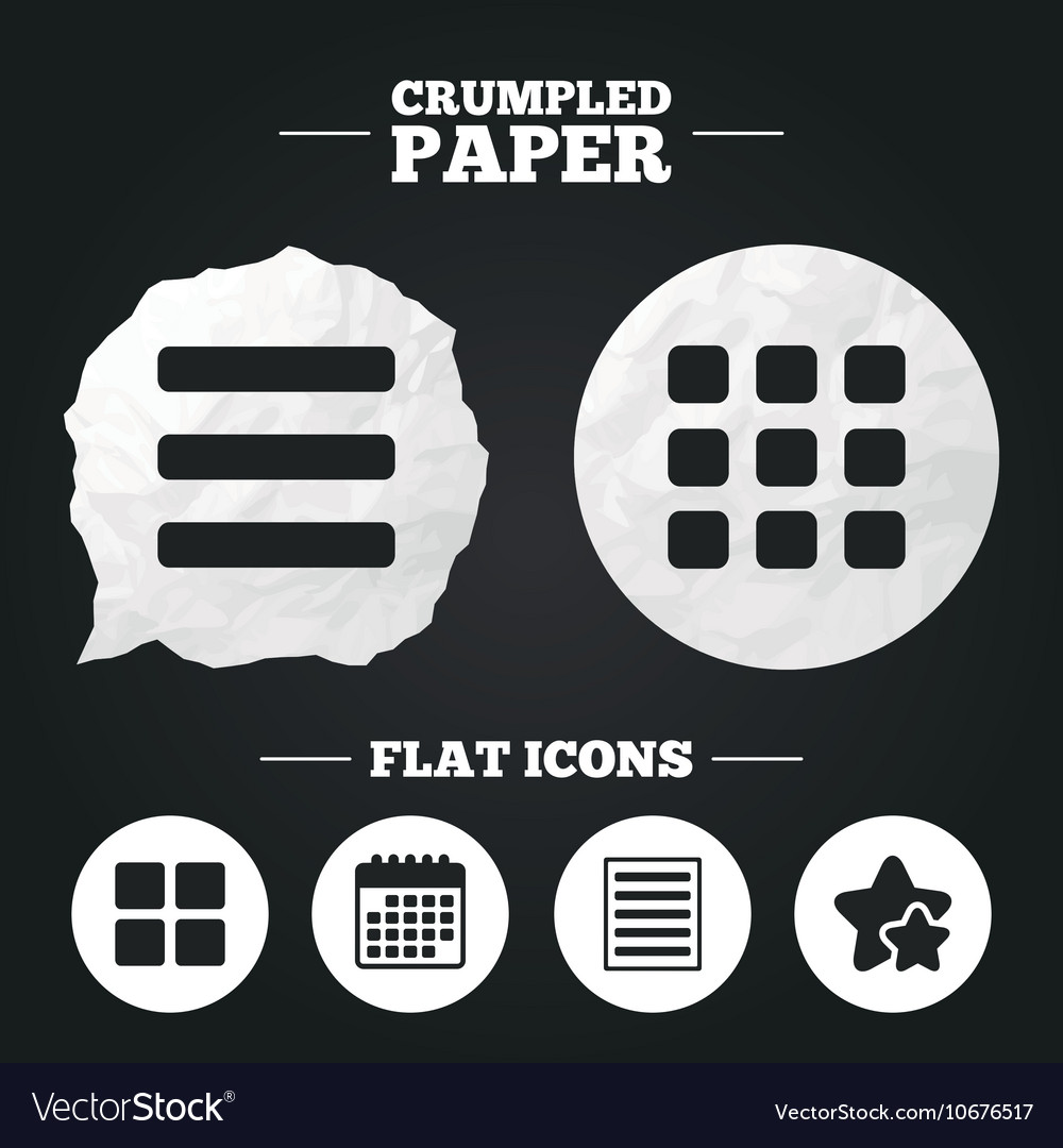 List menu icons content view options