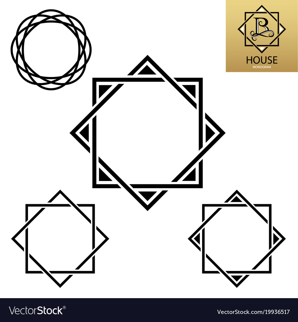 Monogram Border Elements Set