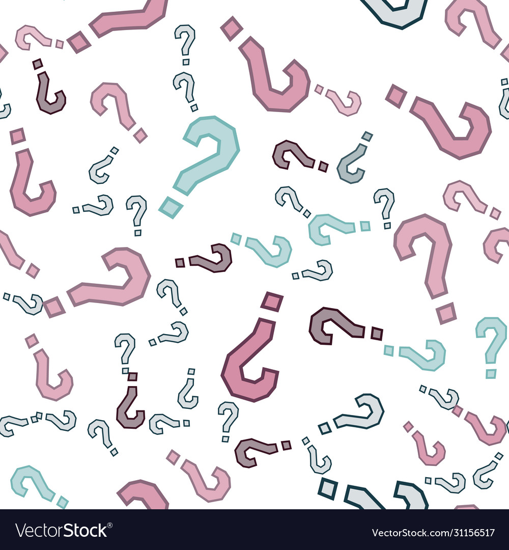 Quiz seamless pattern question marks doubt faq