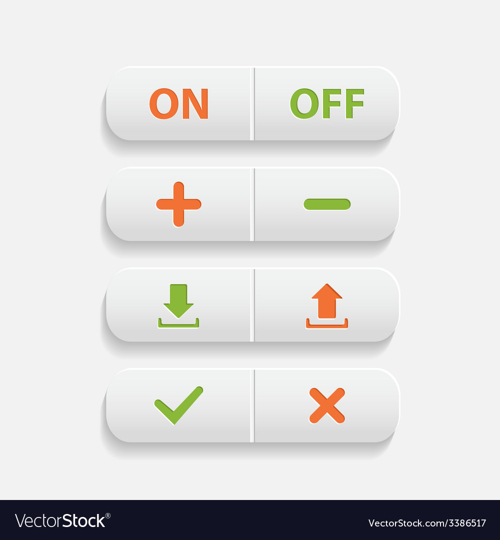 Realistic white web buttons