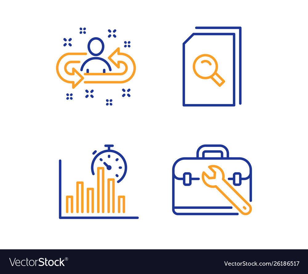 Report timer search files and recruitment icons Vector Image Report timer search files and recruitment icons