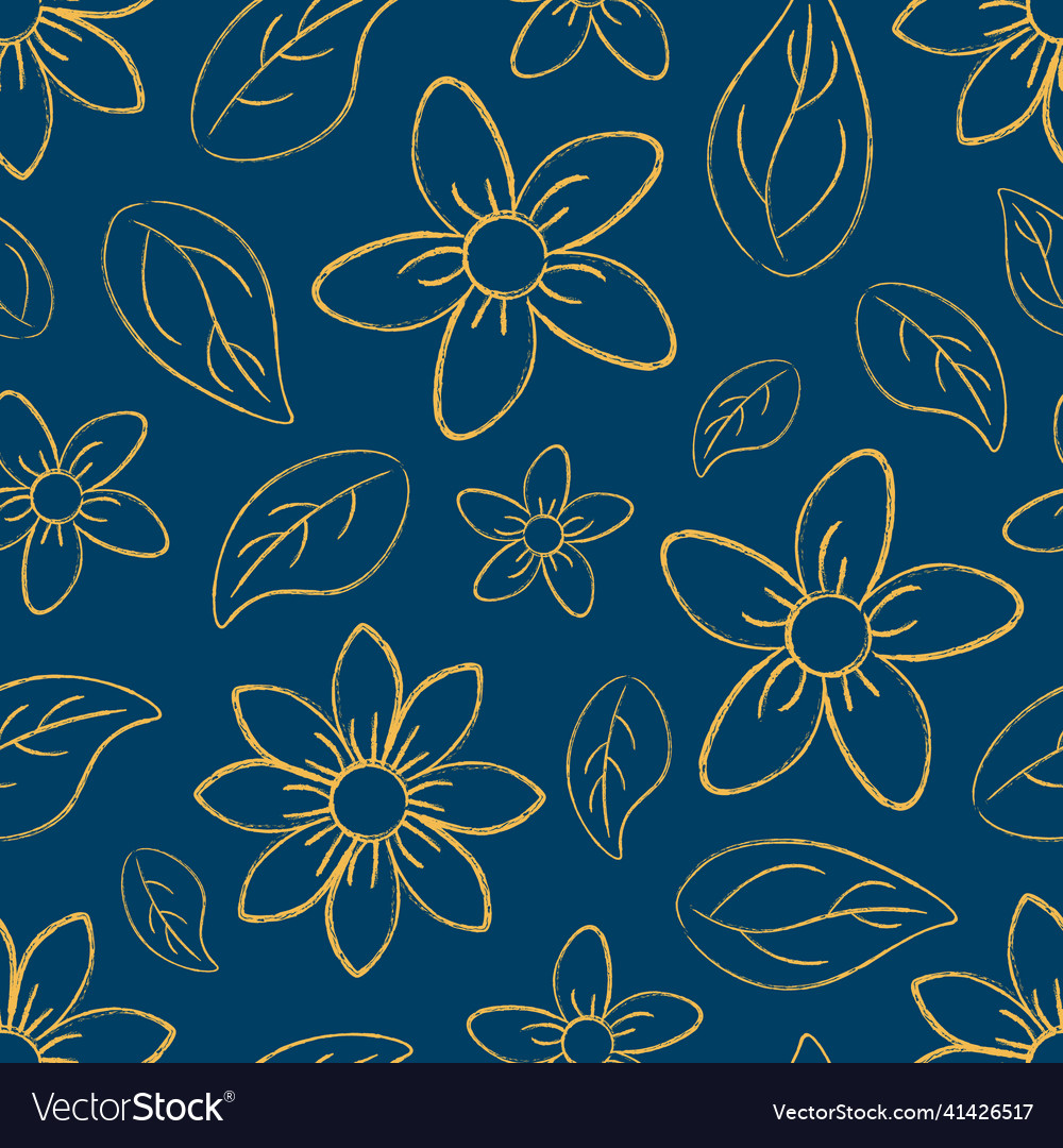 Seamless pattern of blue color with the image vector image Seamless pattern of blue color with the image