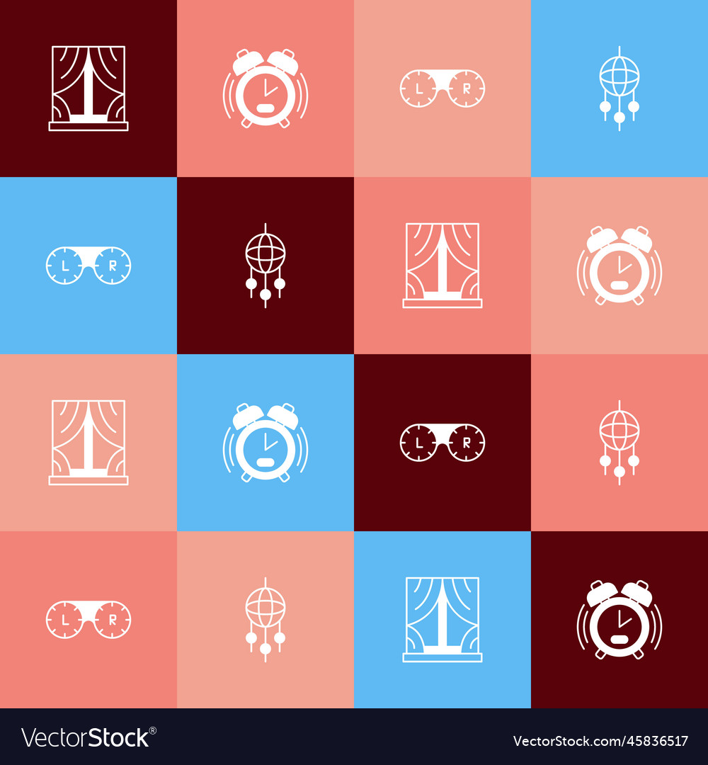 Set pop art window with curtains alarm clock vector image Set pop art window with curtains alarm clock