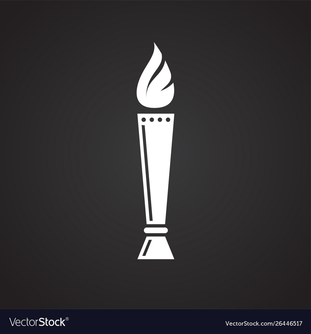 Torch icon on background for graphic and web vector image Torch icon on background for graphic and web