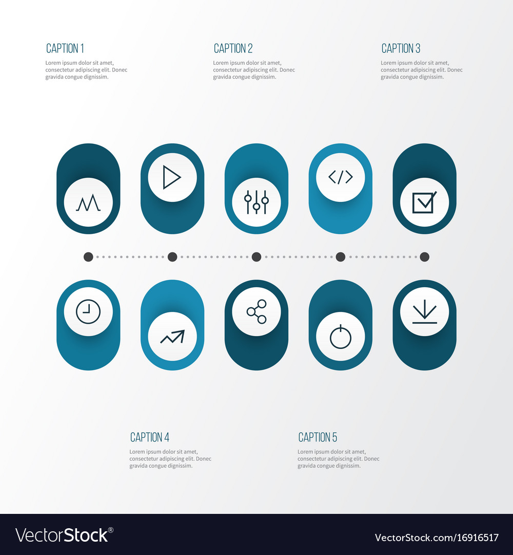 User outline icons set collection of play wait