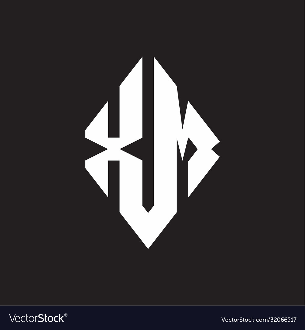 Xm logo monogram with sharp square design template