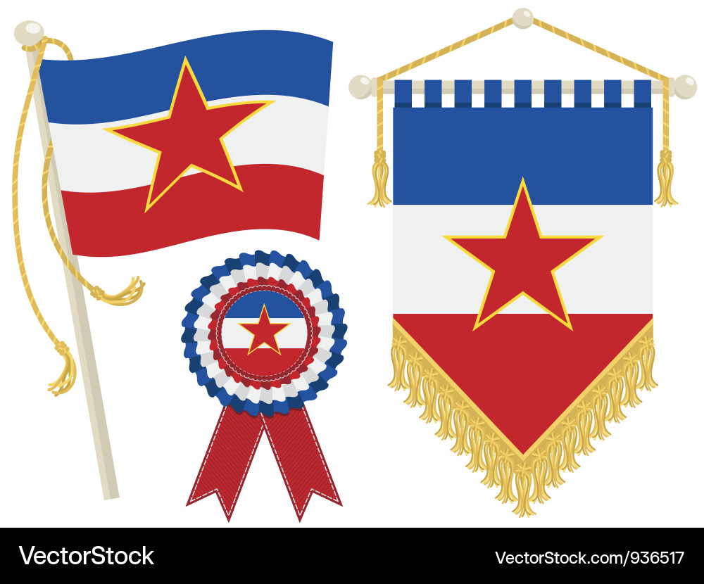 Yugoslavia Flags Royalty Free Vector Image Vectorstock