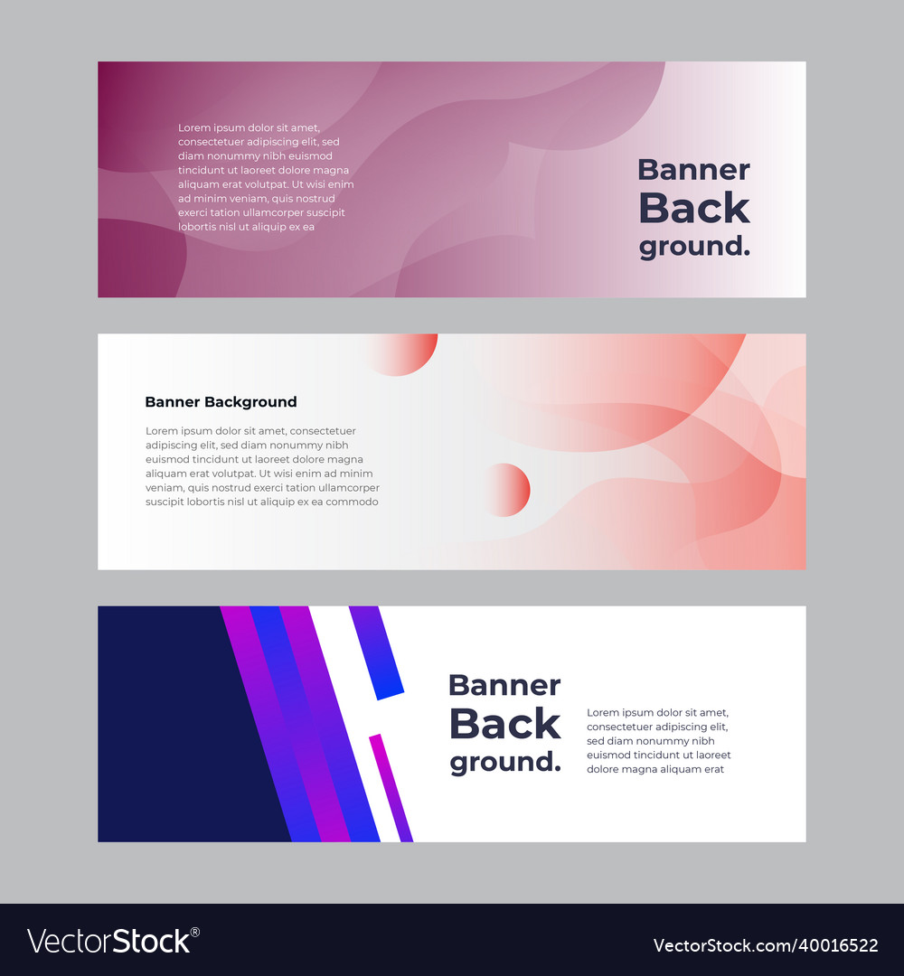 Abstract banner design web template set Vector Image Abstract banner design web template set
