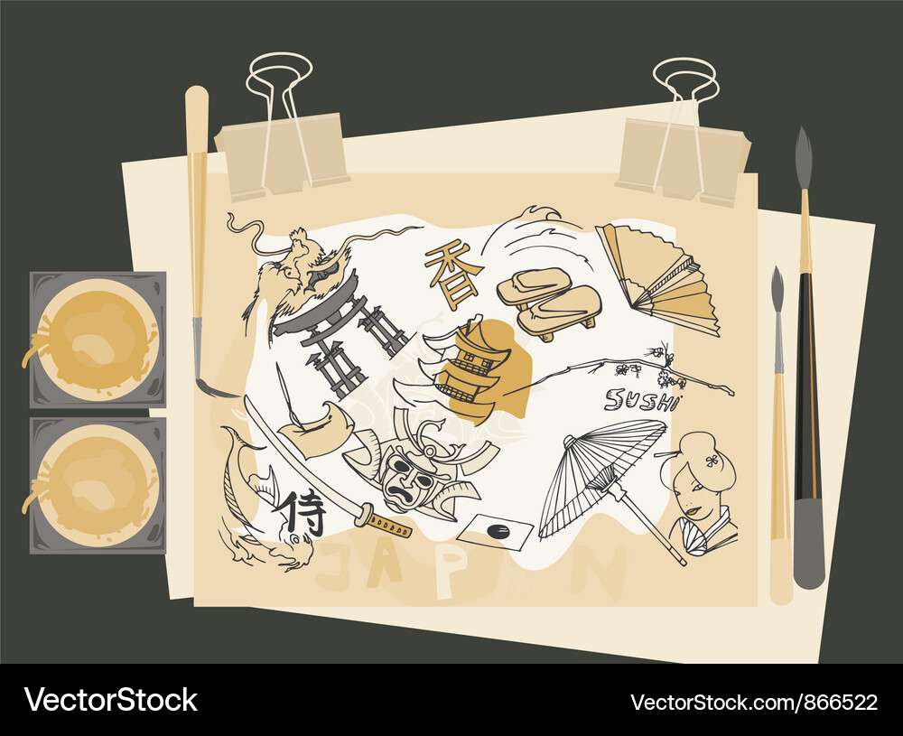 Abstract with doodles Royalty Free Vector Image