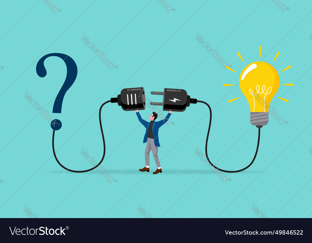 Answer and solution solving problems or solutions vector image Answer and solution solving problems or solutions