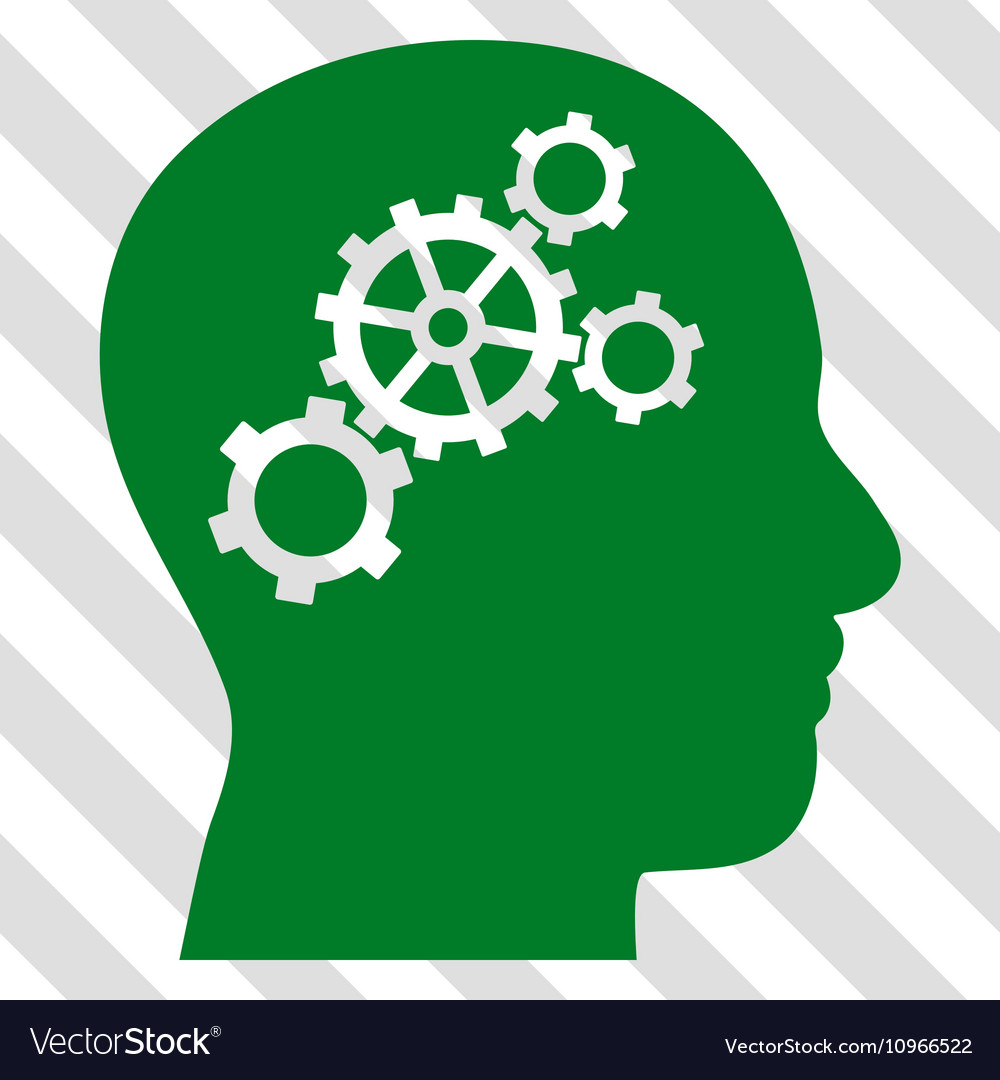 Brain gears icon