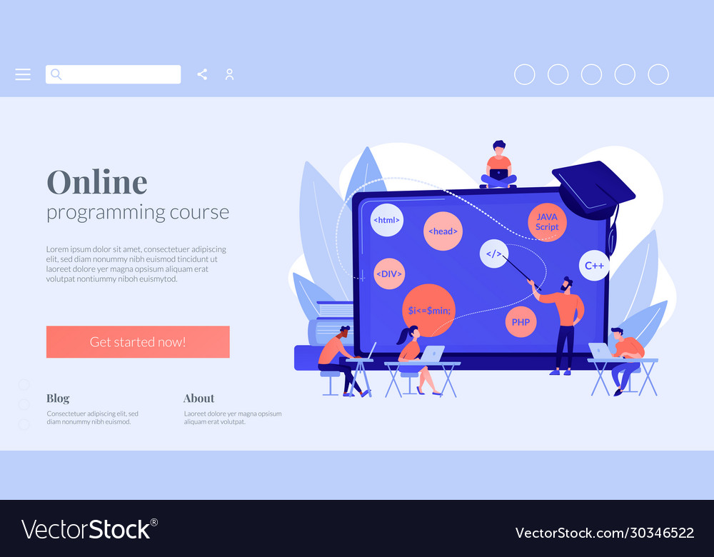 Coding workshop concept landing page vector image Coding workshop concept landing page