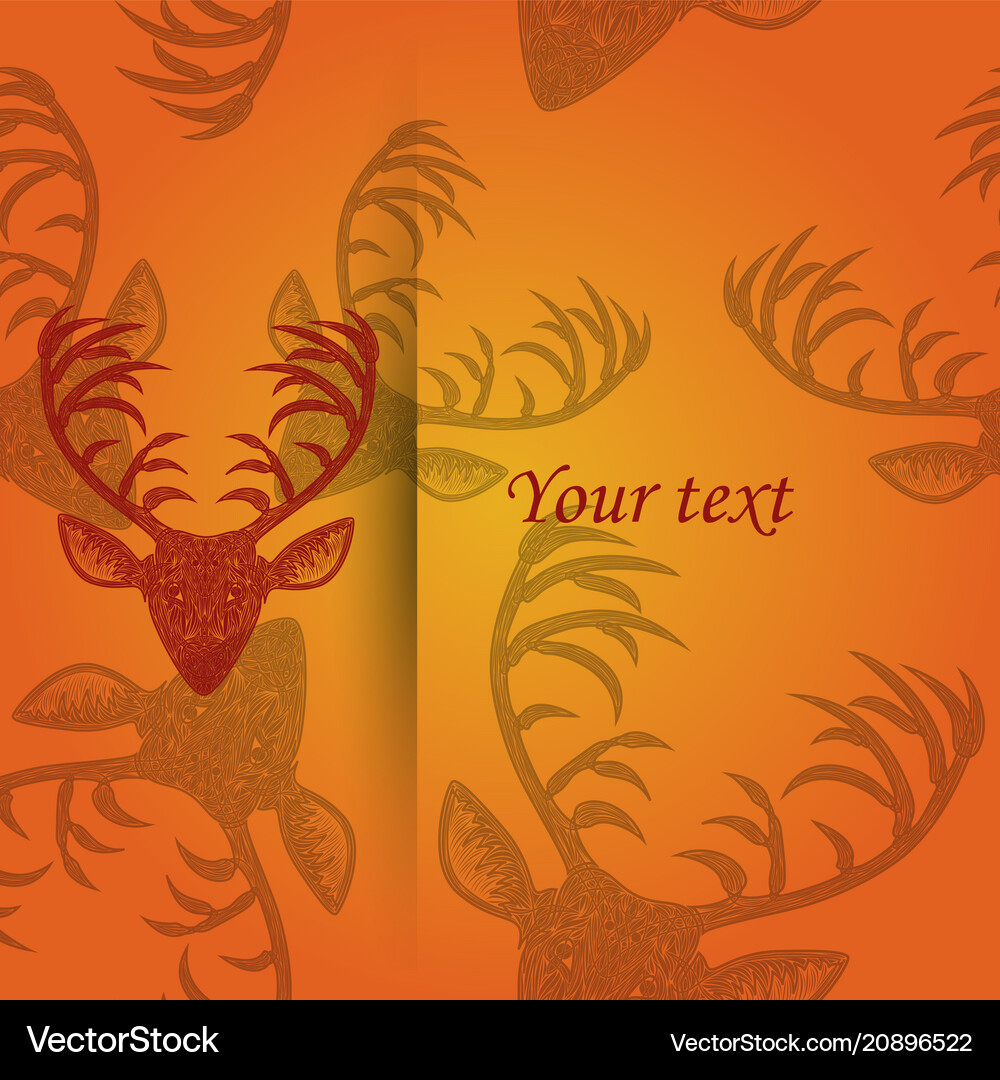 Deer heads pattern Royalty Free Vector Image - VectorStock