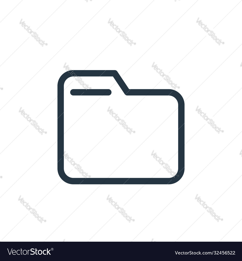 Folder icon editable stroke linear vector image Folder icon editable stroke linear