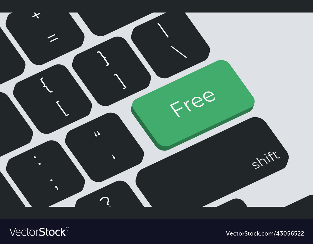 Free now button on keyboard keys simple