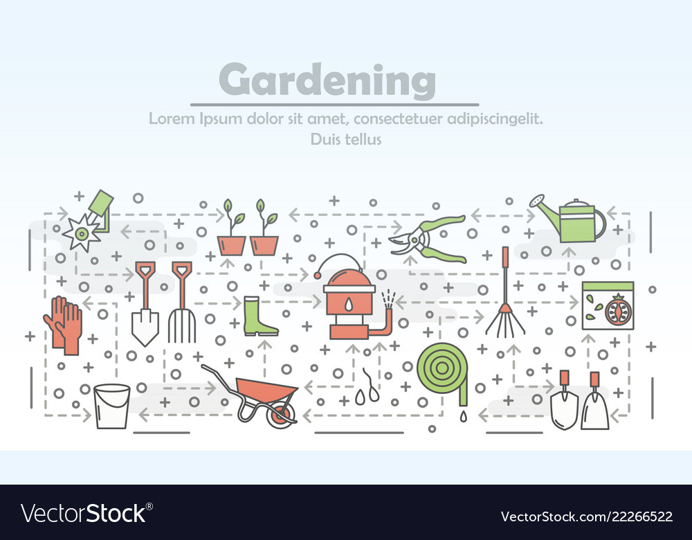 Gardening Line Art Poster