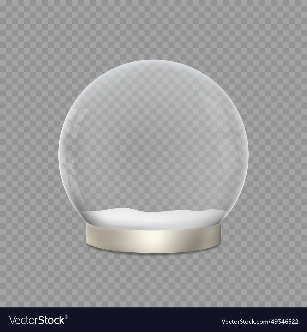 Glass snow globechristmas ball decorative vector image Glass snow globechristmas ball decorative