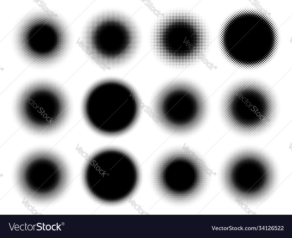 Halftone pattern texture circles dots screentone vector image Halftone pattern texture circles dots screentone