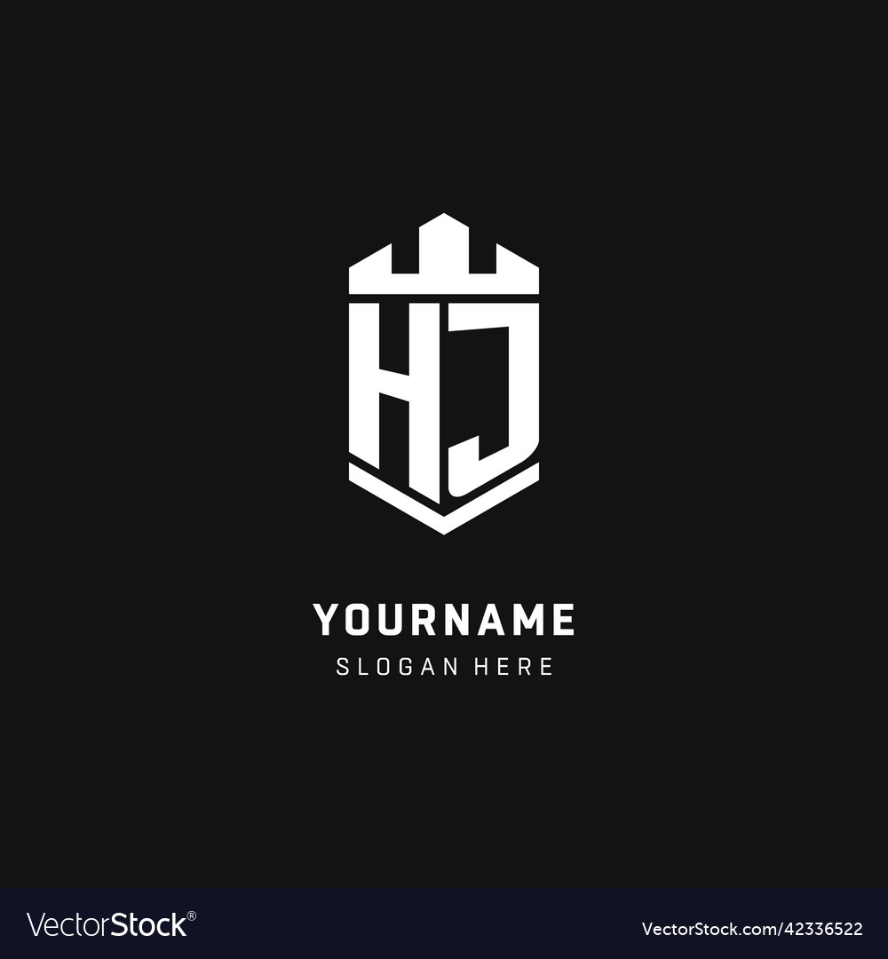 Hj monogram logo initial with crown and shield Vector Image Hj monogram logo initial with crown and shield