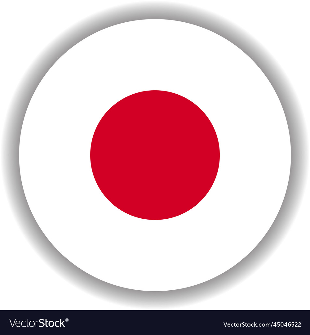 Japan flag round shape Royalty Free Vector Image