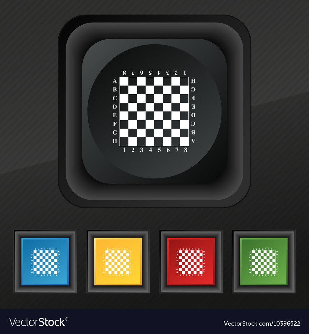 Modern chess board icon symbol set of five