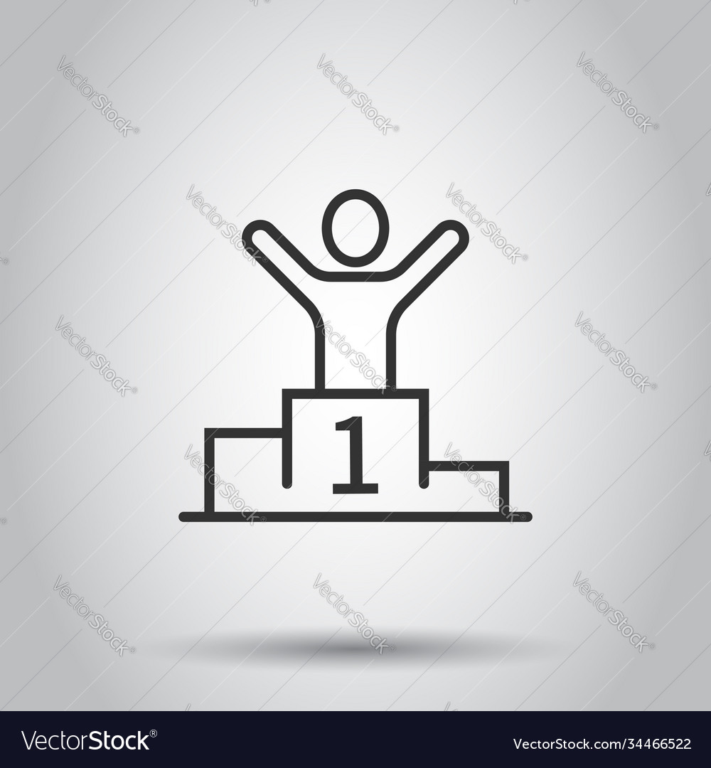 People win icon in flat style champion on podium Vector Image