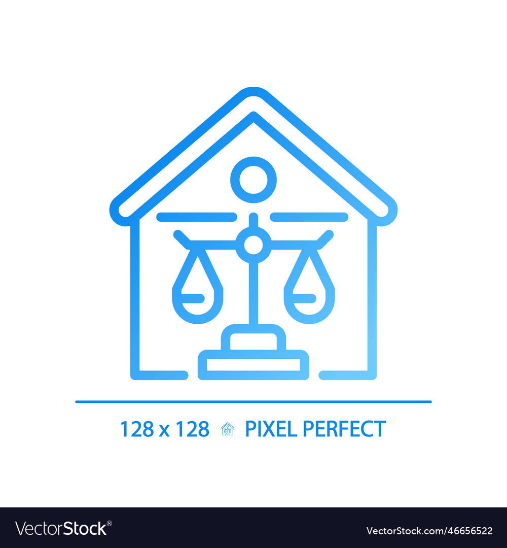Property law pixel perfect gradient linear icon Vector Image