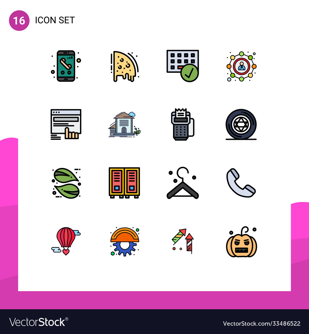 Set 16 modern ui icons symbols signs for user