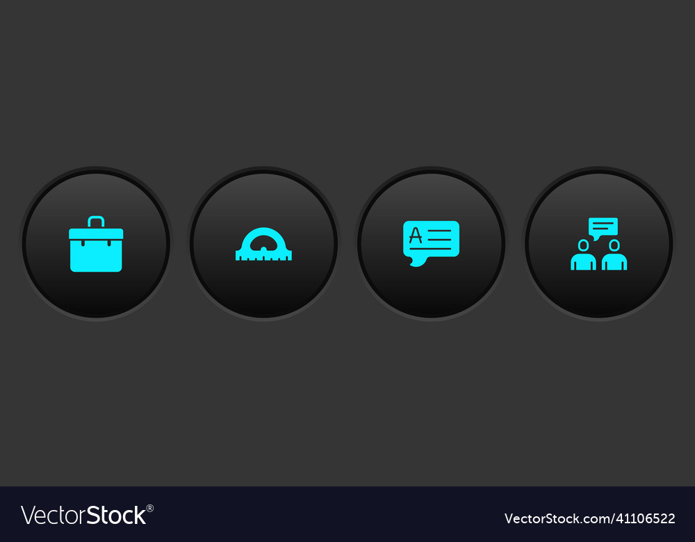 Set briefcase protractor grid speech bubbles vector image Set briefcase protractor grid speech bubbles