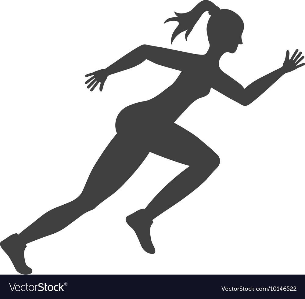 Sport Woman Running Fitness Icon Graphic Vector Image