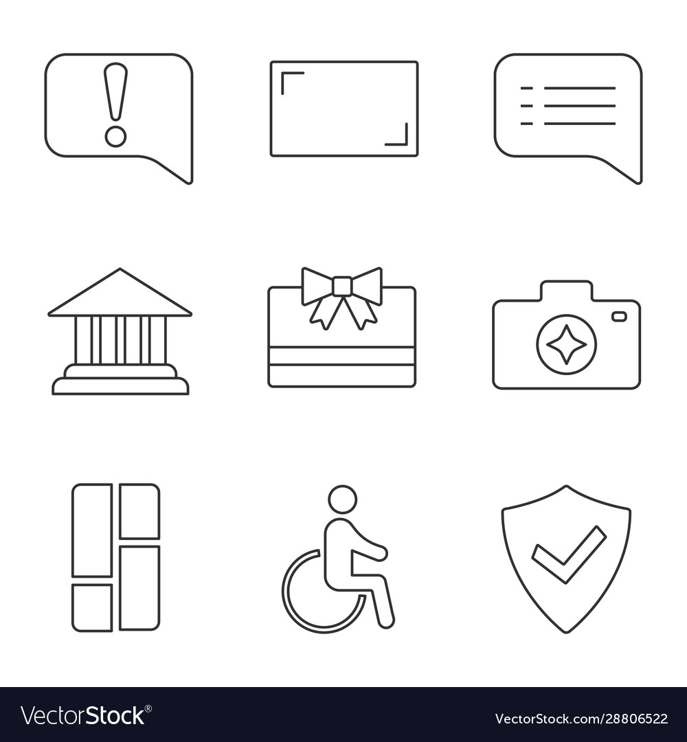 Uiux linear icons set Vector Image Uiux linear icons set