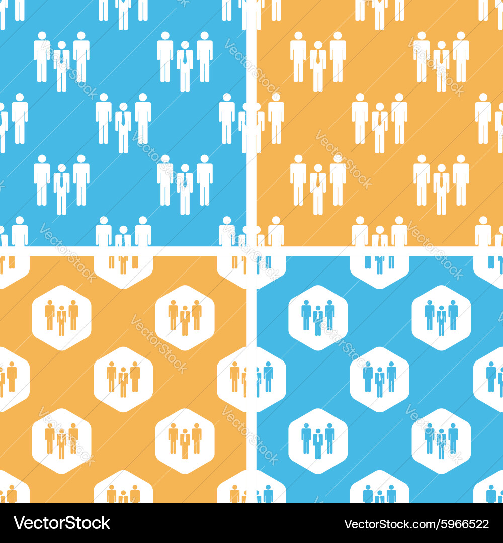Work group pattern set colored Royalty Free Vector Image