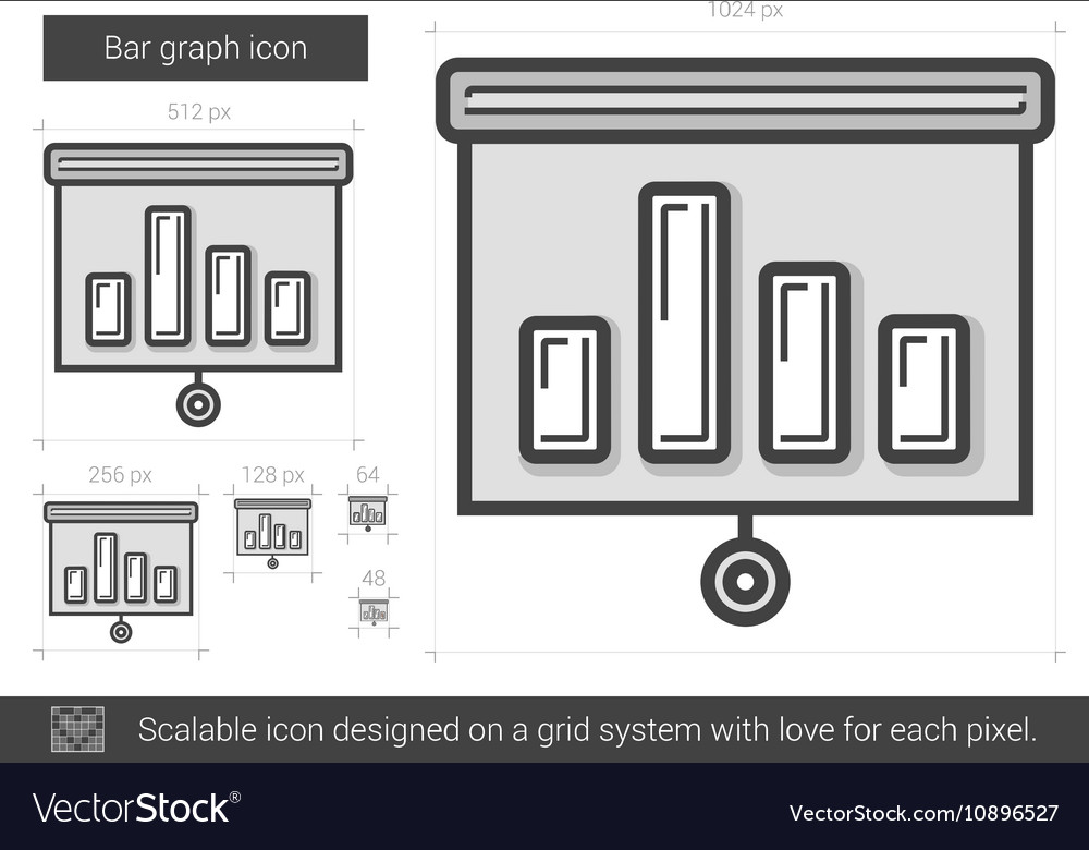 Bar graph line icon