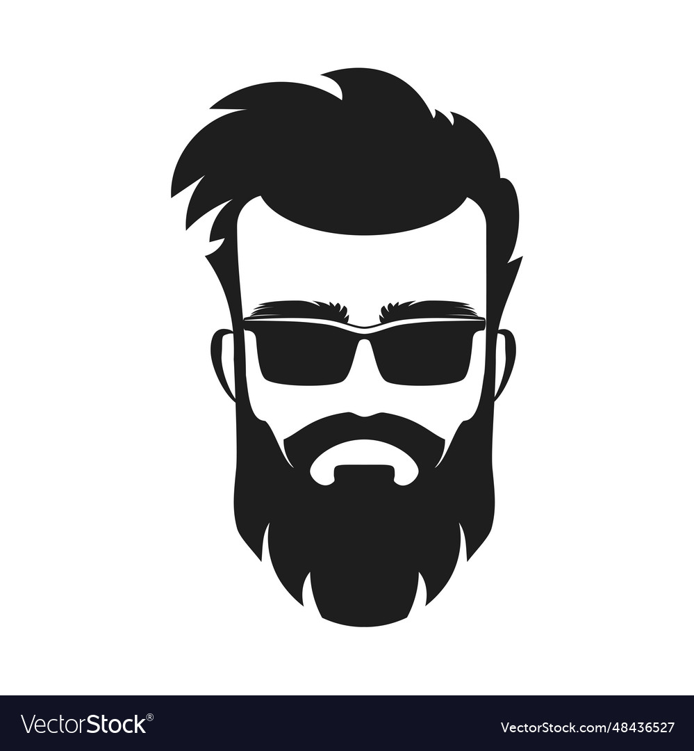 Bearded man with sunglasses barbershop Royalty Free Vector