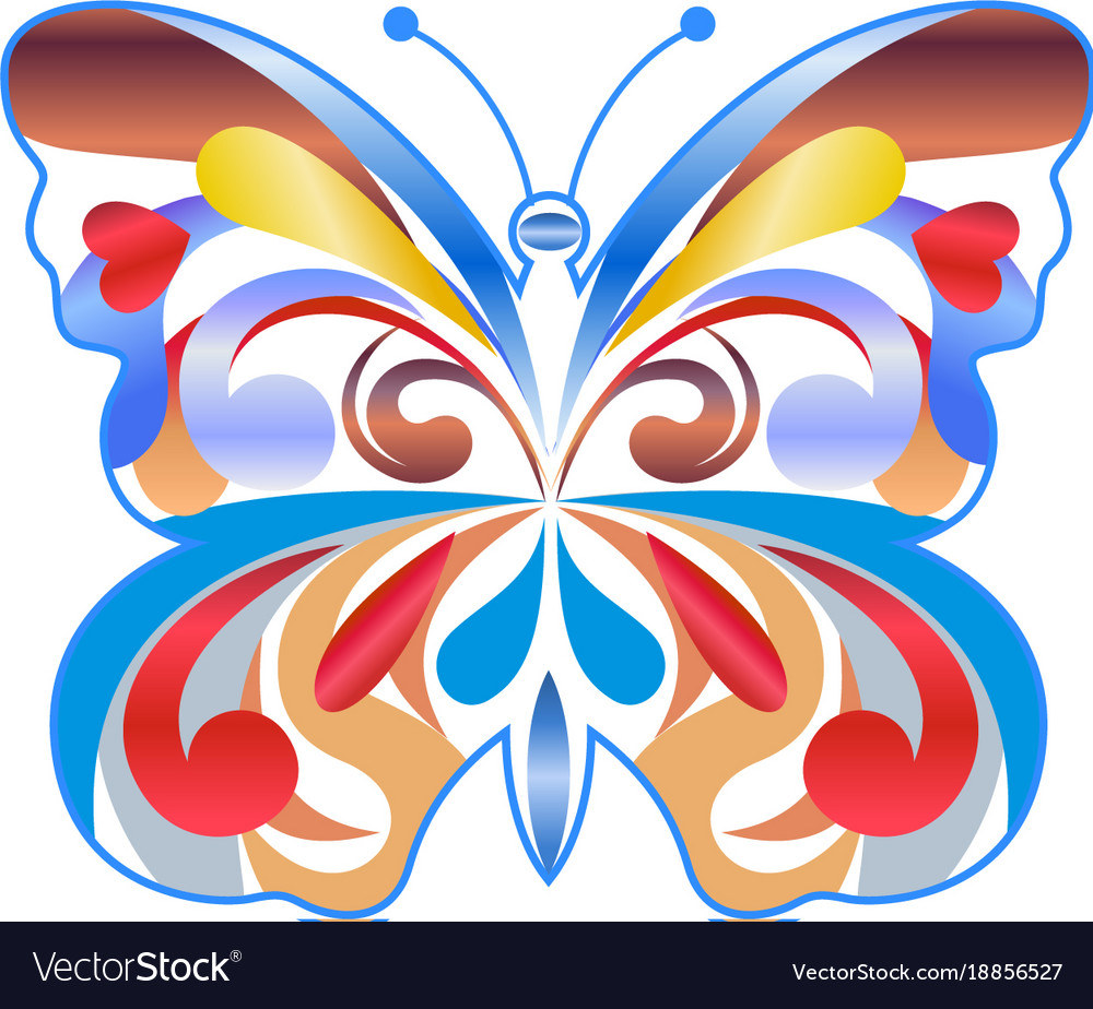 Colorful Butterfly Color Icon Royalty Free Vector Image