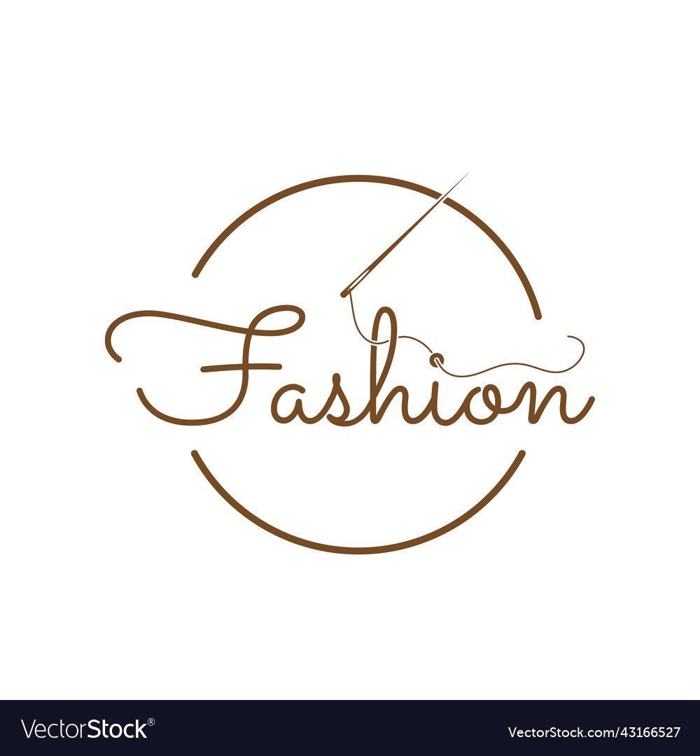 Fashion logotypes design with sewing needle Vector Image