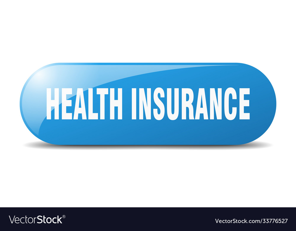 Health insurance button sticker banner rounded