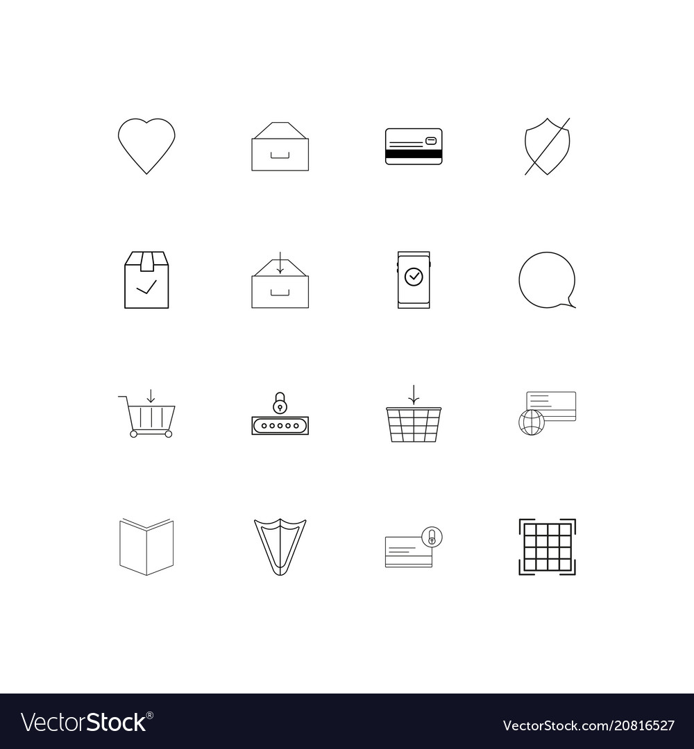 Interface linear thin icons set outlined simple