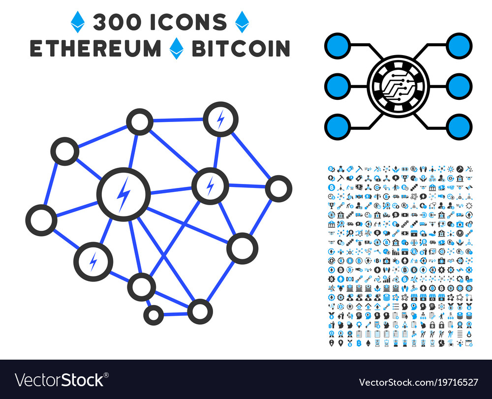Lightning network flat icon with bonus