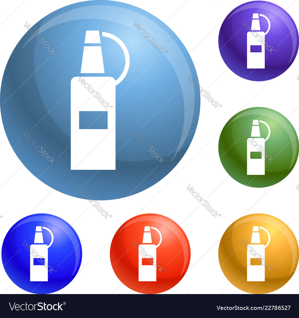 Plastic ketchup bottle icons set Royalty Free Vector Image