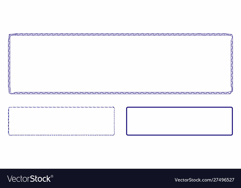 Rounded rectangle frame mesh carcass model vector image Rounded rectangle frame mesh carcass model