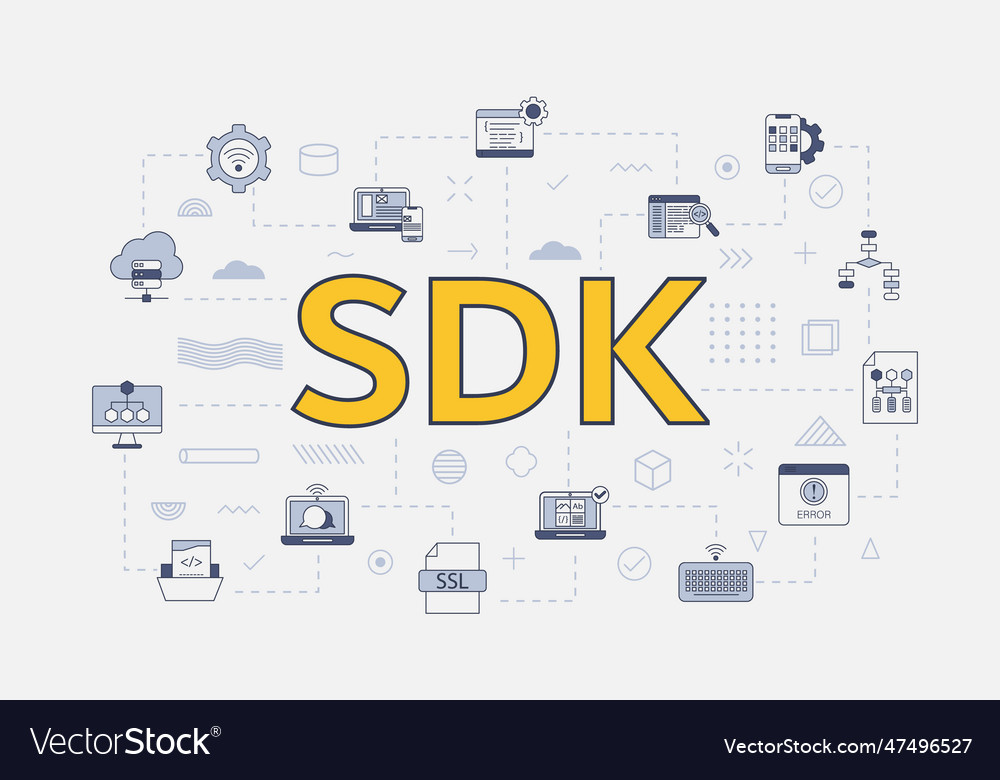Sdk software development kit concept with icon vector image Sdk software development kit concept with icon