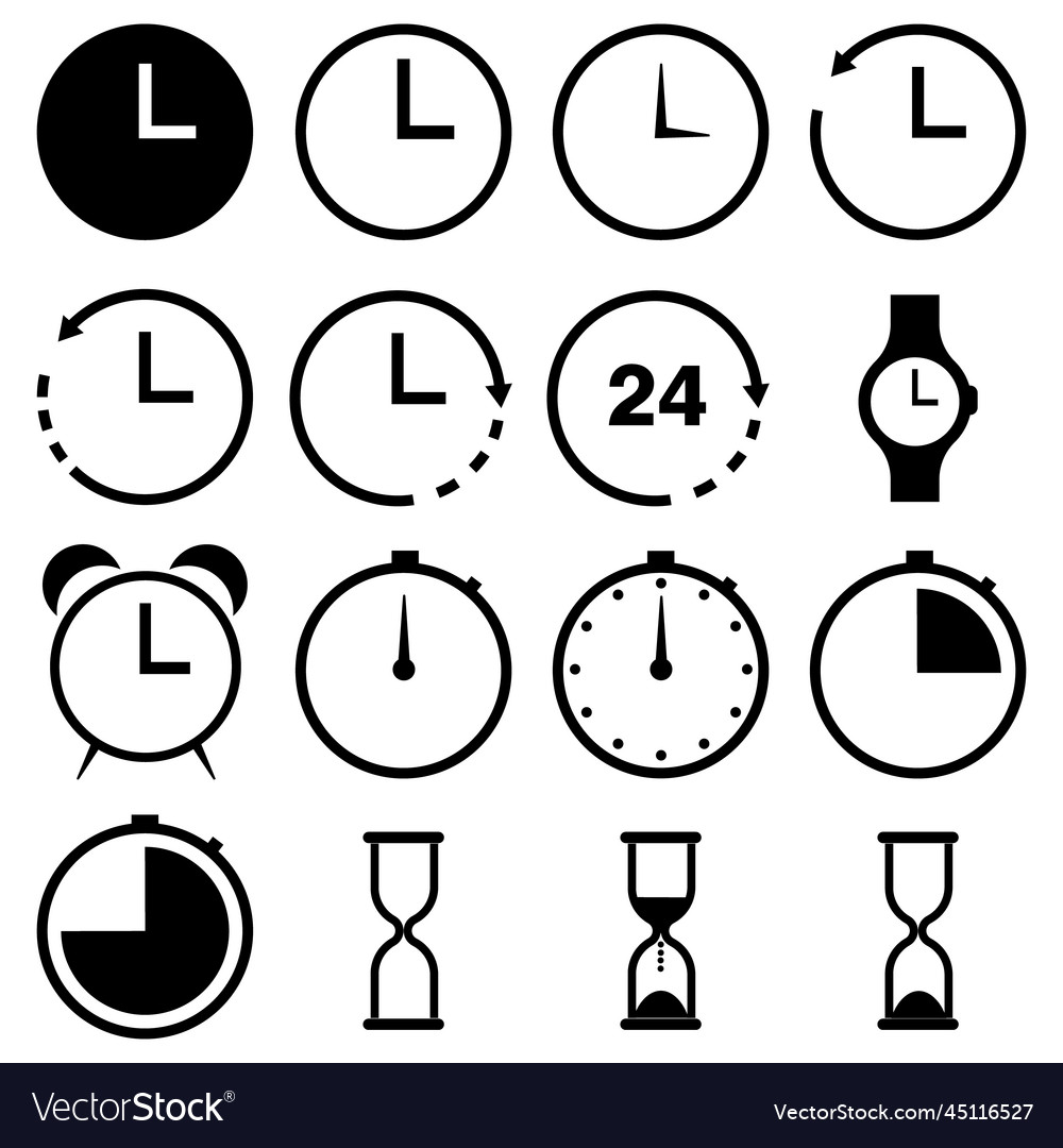 Set of clock icons